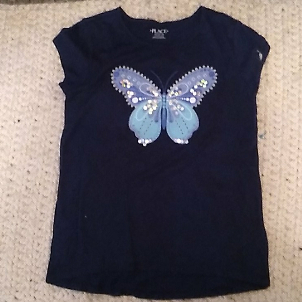 Sequin glitter butterfly tshirt